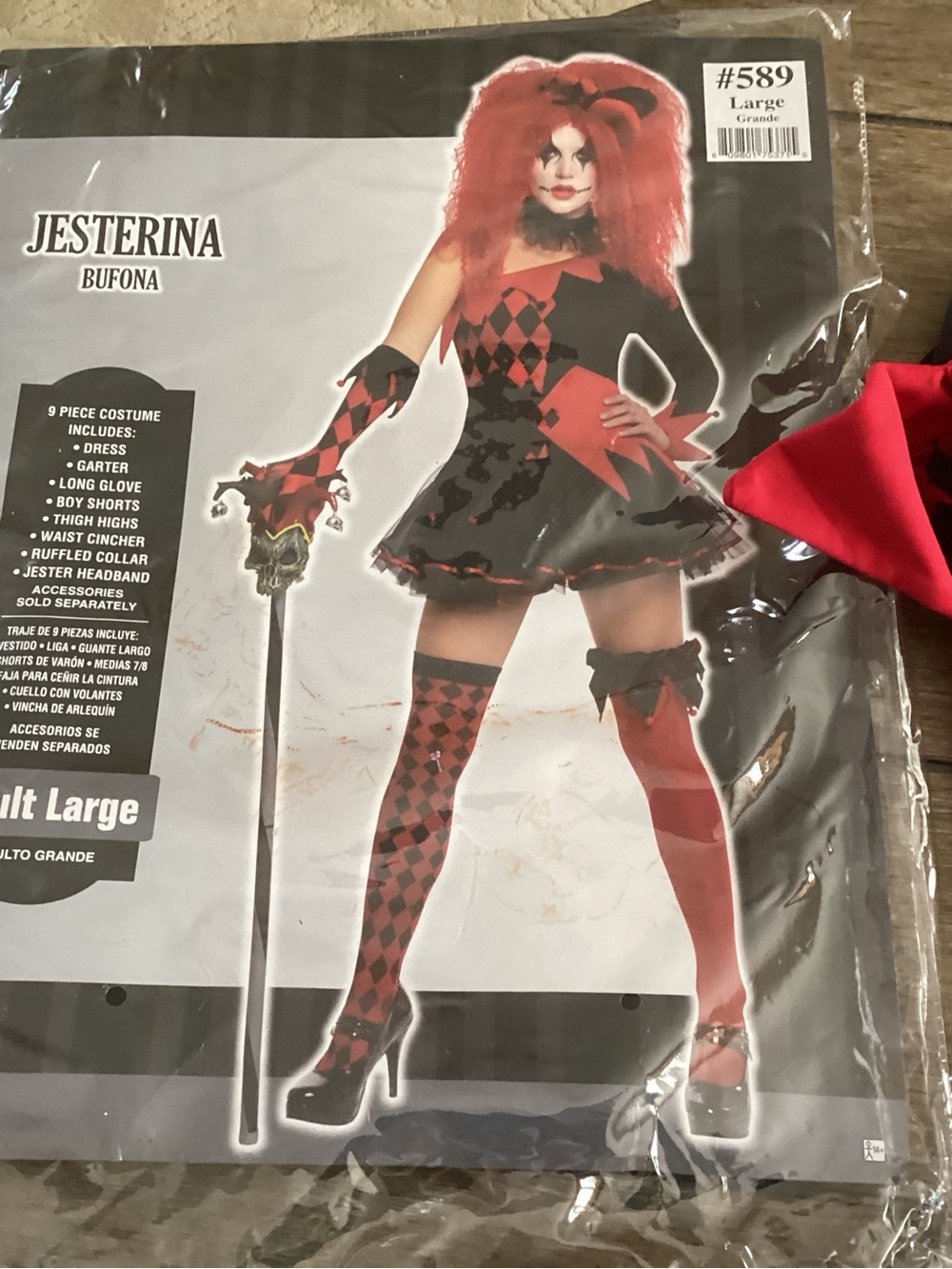 Women's Red and Black Jester Costume